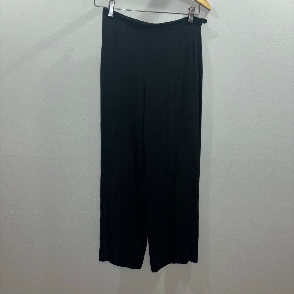 ARMANI COLLEZIONI Women’s Black Wise Leg Crepe Trousers Size 6